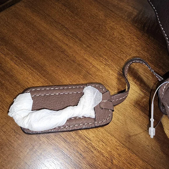 For @cookie95834 - Fossil Brown and Red Patchwork Leather Shoulder Hobo Bag NWT - Picture 8 of 12